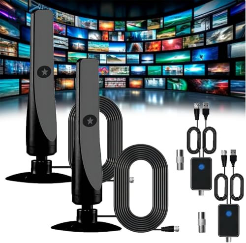 Rewave 2024 NEW Indoor TV Antenna - 4K Full HD Smart TV (2PCS) with Signal Booster