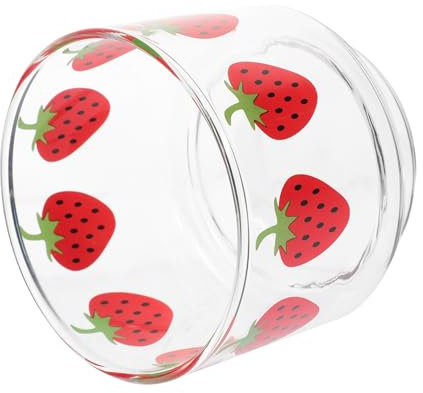 Amosfun Lot De 4 Tasses En Verre Motif Fraise Pour Café Thé Expresso Boisson Chaude