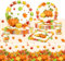 POPOYU Juego de vajilla de fiesta de otoño, juego de vajilla de decoración de mesa de otoño con mantel de otoño de 137 x 274 cm, servilletas, vasos de papel, platos para otoño, cosecha, Acción de
