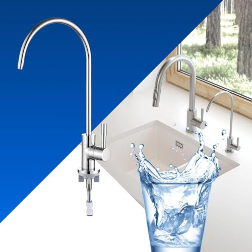 LAXARA Kaltwasserhahn & Wasserhahn für Wasserfilter & Umkehrosmose aus Edelstahl | Osmose Armatur | Osmose Wasserhahn | EIN-Weg-Wasserhahn | Ideal für gefiltertes Wasser | (Chrom)