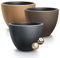 magubo Eco Pflanzkübel Groß Außen - Blumentopf Mit Einsatz, Blumenkübel Aus Kunststoff und Holz, Blumentopf Groß Draussen, Übertopf, Blumentopf Groß für Garten und Balkon (Anthrazit Eco Wood, ⌀469mm)