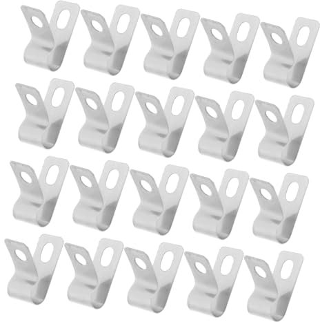 OSOLADY 20pcs Stainless Steel Wire Clips Cable Management Under Desk Cable Hooks