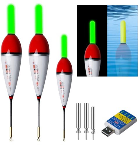 3 Stück Led Posen Angeln, Led Posen Angeln Mit Bissanzeiger, Posen Angeln Mit Gravity Sensing Und Basis, Angel Zubehör Zum Tauchgebiet Angeln Am See Angel Zubehör Zum Tauchgebiet Angeln Am See