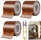 Lot de 3 rouleaux de ruban adhésif, aspect bois, 5,7 cm x 4,6 m, réaliste, aspect bois, autocollant, avec ciseaux, imperméable, aspect bois, pour meubles, porte, sol, table et chaise (marron)