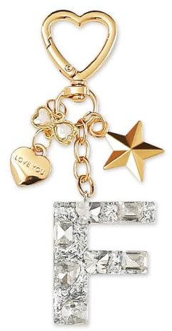 ZVRSUA Nom Lettre Initiale Porte-clés avec Papillon Étoile pour Adolescentes et Filles et Femmes，Alphabet Initial Keyring pour Portefeuilles Sac à Main Charme， Letter Keychains (Argent lettre F)