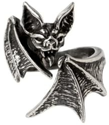 Caiduoduo Vintage Beschichtung für Männer und Frauen Punk Gothic Fledermaus Ring Männer Nische Schmuck Öffnung verstellbar