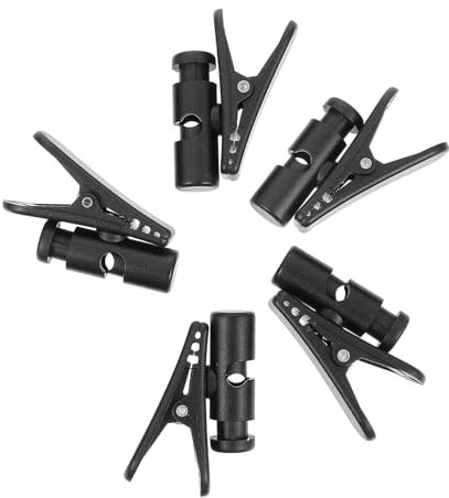 KOMBIUDA 5 Stück Kopfhörerkabelclips Aus Abs Undpc Schwarz Mikrofonzubehör Für Kabelfixierung Beim Laufen Und Wandern Mit Befestigung An Gürtel Und Kleidung