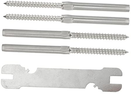 STOBOK 4Stücke Teiliges Drahtseil Geländer Kit mit Verzögerungsschrauben für Einfache Installation Treppengeländern und Korrosionsbeständig für DIY