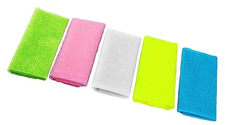 Beavorty 5 Stück-pack Nylon Peeling Badetücher Lang Porentief Reinigende Duschtücher mit Rücken Peeling für Damen und Herren Schäumende Kompakte Badezusätze in Verschiedenen Farben