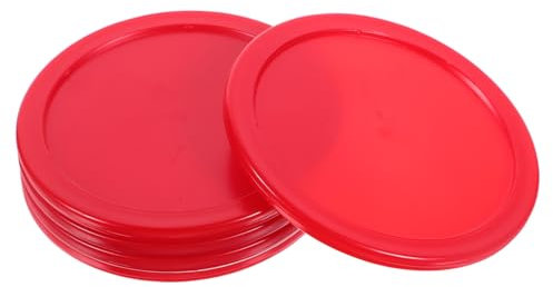 CHICAMPERA 5 Stück Airhockey Pucks aus Kunststoff Kleiner Eishockey Zubehör für Indoor Hockey Spiele Farbige Tischhockey Pucks 64mm für Airhockey Tisch Robust und Gleitfähig
