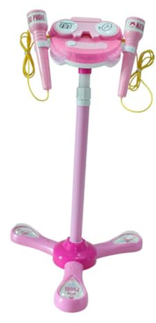 POPETPOP Microphone Musical pour Garçon Fille avec Lumières et Sons Microphone Double Rose sans Pile Éducatif pour Filles et Garçons Amplification et Fonctions Compatibles Smartphone