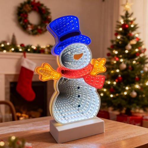 Weihnachtsbaum Unendlichkeitslicht, LED-Spiegeltunnel 3D-Effekt Dekoration mit Neon-Schild Lampe, Hängende Innentür-Wanddekoration, Mini Unendlichkeitslicht für Schlafzimmerdekor, Partygeschenk