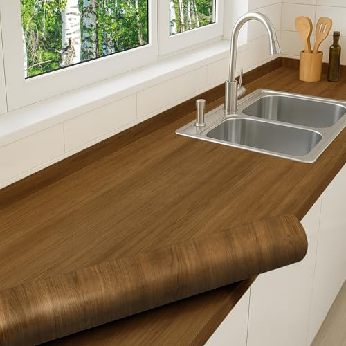 Dimex Laminierte Selbstklebende Möbelfolie – Extra dicke PVC Marmor- & Holzoptik Klebefolie für Küchenmöbel, Türen, Tische & Regale – Kratzfeste dekorative Innenraumverkleidung – 90 cm x Wunschmaß