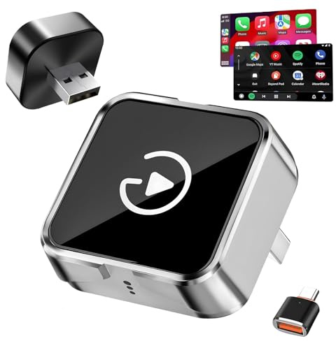 AOUZOVLI Carplay Wireless & Android Auto Adapter, 2-In-1 Mini Carplay Adapter, Wandelt Kabelgebunden In Kabellos Um, Plug & Play, Schnelle und Stabile Verbindung, Kompatibel mit Ios/Android