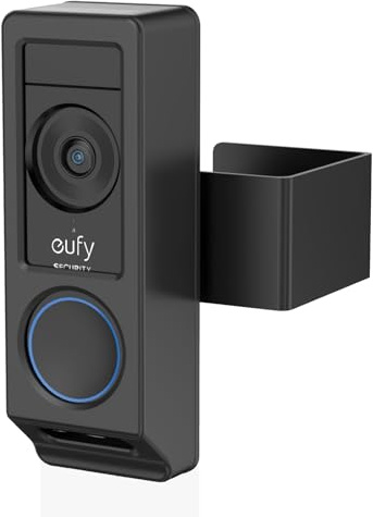 Anti-Theft Video Doorbell Mount for Eufy E340 Camera, No-Drill Adjustable Mounting Bracket Holder Accessories for Eufy Doorbell Camera Mount, Apartment Door Bell Kits for Home Rentals Room (Black)