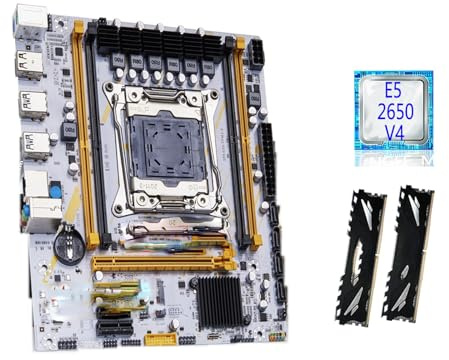 Motherboard Set di schede madri Fit For QIYIDA X99 Combo CPU Xeon E5 2650 V4 Processore LGA 2011-3 16 GB = 8 x 2 DDR4 Memoria RAM NVME M. NGFF Chip X99C612(Motherboards)
