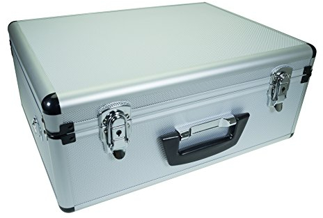 Aluminium Fotokoffer 305 V-1 silber mit Würfelschaumstoff & Trennwänden für große Foto- und Videoausrüstung