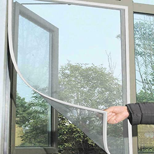 LUPO Window Fly Insect Mesh Net, DIY Self-Adhesive, 1.3m x 1.5m, Cut to Size Screen, Keep Bugs Out, Adjustable Hook and Loop Fasteners