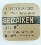 Seiko SR721SW (362) Batterie SR721SW (362), Stück: 1