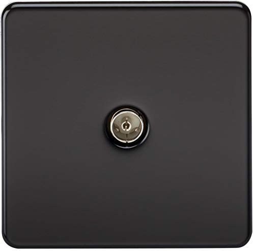Knightsbridge SF0100MB (Non-Isolated) Screwless 1-Gang Tv Outlet, Matt Black