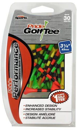Pride Golf Tee Spikes 30 Count Tees, Fruit Mix, 3.25 US
