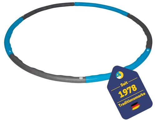 Best Sporting Hoop Fitnessreifen 100cm I 6-teilig I steckbar I Hula Hoop mit Gewicht I Zum Abnehmen I Fitness zu Hause I Gewicht 1,2 kg (Blau)