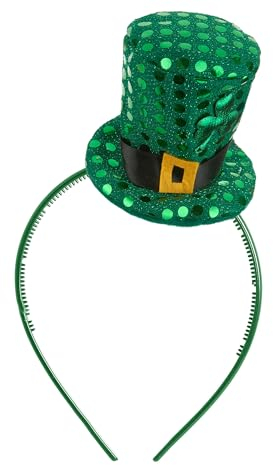 DEGUISE TOI VEGAOO - Mini-Zylinder Haarreif mit Pailletten St. Patrick's Day - Minizylinder - Einheitsgröße - Grün - Accessoires - 100% Polyester -