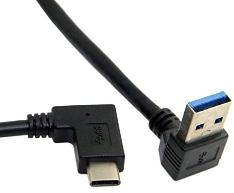 chenyang Reversibles USB 3.1 Typ C USB-C 90 Grad nach unten abgewinkeltes A-Stecker-Datenkabel für Tablet-Handys (30 cm) Typ 01