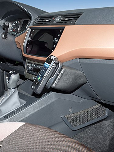 KUDA Handyhalterung passend für Seat Ibiza (6F) & Seat Arona ab 06/2017 - Telefonkonsole für Smartphones, Handy, Navi und mehr - Kunstlederkonsole, Schwarz, 2985