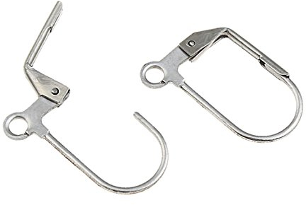 Perlin - 12Stk Edelstahl Ohrhaken Ohrringe Ohrstecker 18mm Haken Ohrfeder Klappbügel Klapp Brisuren Ohrhänger Schmuckzubehör - Schmuckherstellung M156 x3