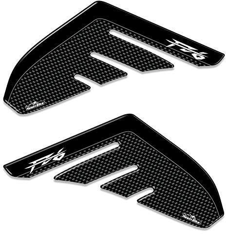 Resin Bike Adesivi Moto Compatibile con Yamaha FZ6. Protezioni Laterali Serbatoio da Urti e Graffi. Coppia Adesivi 3D Resinati Lato Sinistro e Destro - Effetto Carbonio