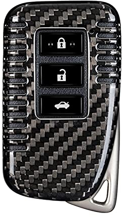 M.JVisun Echte Kohlefaser Abdeckung Fall Schlüsselgehäuse Für Lexus ES GS GX is LC LS LX NX RC RX UX Auto Schlüssel Schlüsselanhänger - Schwarz - 3 und 2 Tasten