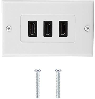 Garsent HDMI Wanddose, USB Wandsteckdose Frontplatte Audio Video Composite Module 3 Ports