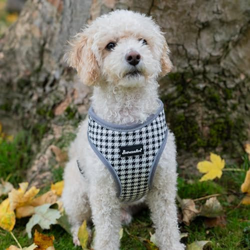 AllPetSolutions Dog Harness - Cool Pet Vest with Back D-Ring for Dog Lead Clips - Mesh Fabric Puppy Harness with Soft Padding - Training Stuff, Supplies for Small, Medium, Large Dogs - M, Grey Pattern