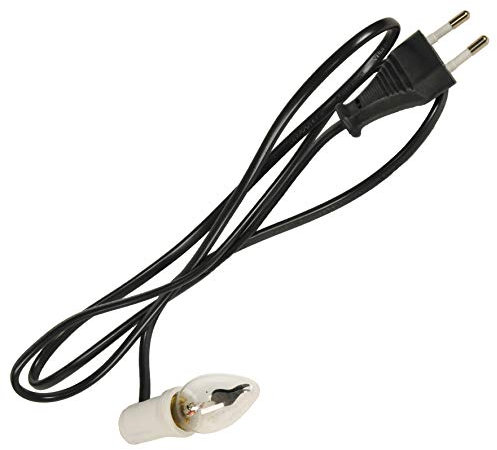 Rossi Rosa Prise Douille avec ampoule effet flamme 220 V E12 Noir Électrique Edison Screw Montage sur table