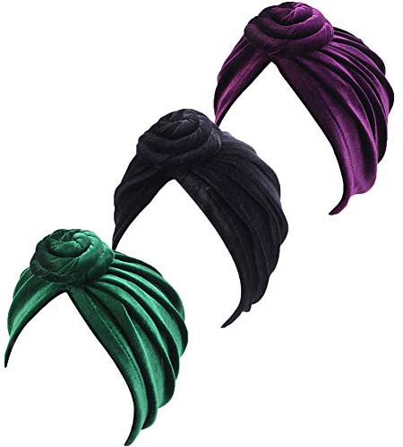 Asufegucd Damen Geknotete Mütze Kappe Indien Hut Turban Kopfbedeckung Beanie Chemo Cap Haarausfall Hut - mehrfarbig - Einheitsgröße