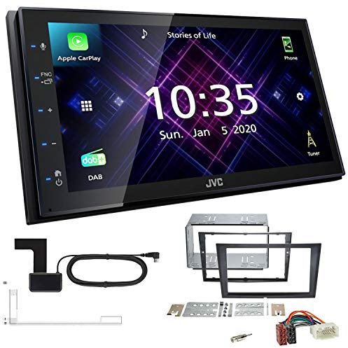 JVC KW-M565DBT 2-DIN Autoradio mit DAB Antenne passend für Suzuki Wagon R+ 2000-2006 schwarz