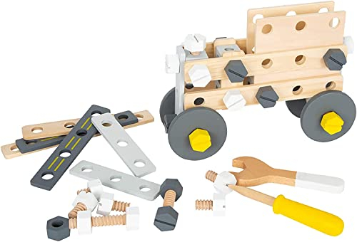 Small Foot Konstruktionsset Miniwob aus Holz, kreativer Bausatz mit Werkzeugen und Zubehör, ab 3 Jahren, 11810
