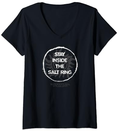 Supernatural Stay Inside the Salt Ring T-Shirt mit V-Ausschnitt