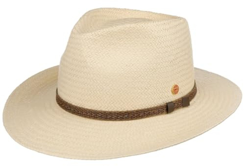 Mayser Maxwell Western Strohhut Traveller Stoff Garniturband Made in EU Herren Frühling Sommer Natur XL (60-61 cm)
