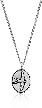 Made by Nami Herren Surfer Halskette mit Anhänger - 60 cm Herren Silber-Kette Edelstahl 925 Silber - Handmade Glieder-Kette - Männer-Kette - Geschenk Geburtstag für Ihn (Silver Bird)