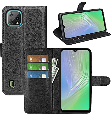 Fertuo Coque pour Blackview A55 / Oscal C60, Antichoc Portefeuille Étui Housse en Cuir à Rabat Flip Cover Case avec Porte Carte, Béquille, Boucle Magnétique pour Blackview A55 / Oscal C60, Noir