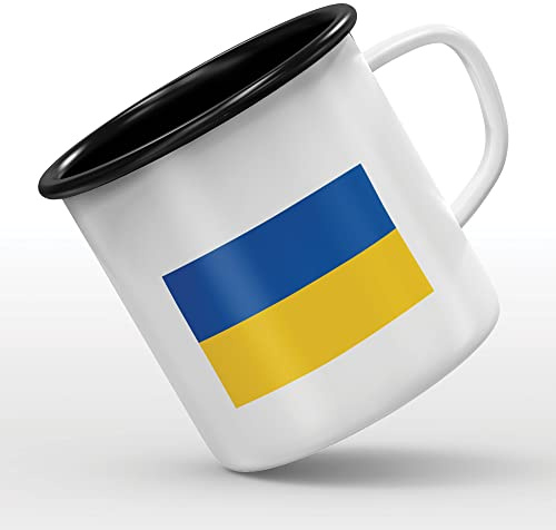 Mygoodprice MUG tasse émaillée au motif Drapeau Ukraine