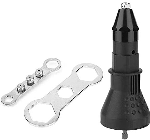 YWHWXB Adaptador de pistola remachadora inalámbrico, kit de herramientas de taladro eléctrico, adaptador de remachadora, tuerca de inserción, accesorios de herramientas eléctricas de mano (negro)