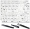 2 Pcs Keyboard Stickers (Glossy), English Keyboard Stickers, Universal Keyboard Letters Replacement Sticker, Suitable for Any Standard Keyboard, with Two Tweezers and Cleaning Brush(US Layout)