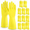 SOL 12 Pairs Medium Household Gloves, Yellow Heavy Duty Rubber Gloves for Cleaning with Non-Slip Grip, Durable Waterproof Design for Kitchen, Bathroom & Dishwashing, Multipurpose & Comfortable To Use