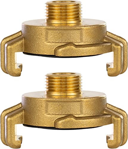 Poppstar 2er-Set Messing Schnellkupplung 3/8 Zoll Außengewinde (G 3/8-Gewinde Klauenkupplung)
