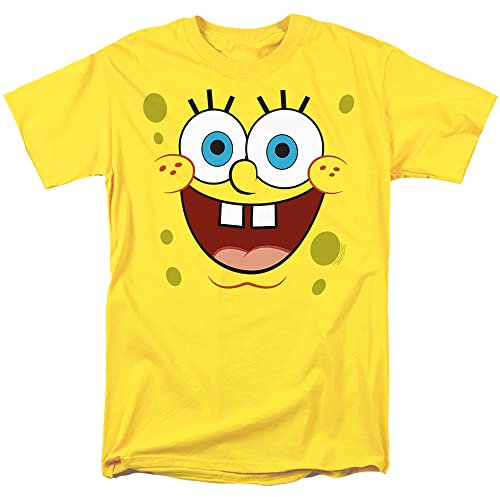 Cotton Soul Retro-Filme & Kult-TV-Kollektion Herren-T-Shirt, Gelb – Spongebob Schwammkopf Goofy Smile, XL