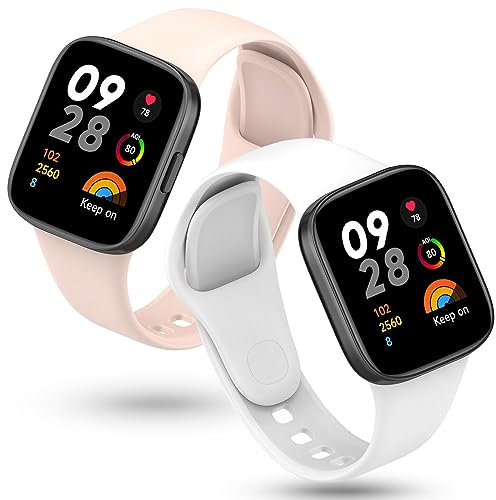 Xisair 2 Piezas Correas para Redmi Watch 3 Correa Deportiva de Silicona, Transpirable, Impermeable Pulseras Reloj Xiaomi Redmi Watch 3 Accesorios Relojes