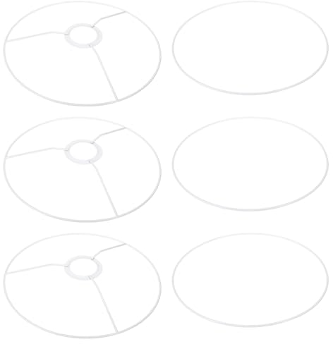 PATIKIL 10 E26 E27 Lampenschirm Ring Gestell mit Europäischer Installateur 3 Pack Lampenschirm Halter Draht Rahmen Heimwerker Trommelring für Tisch Stehlampe Weiß